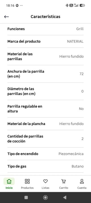 Barbacoa 14 kW 4 Quemadores gas
