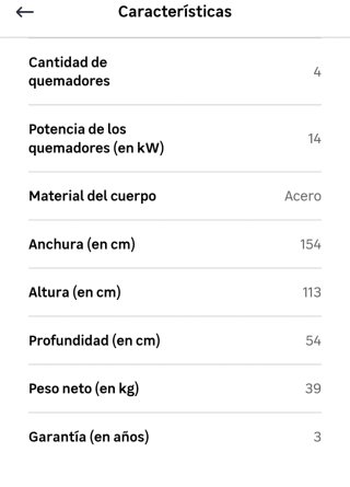 Barbacoa 14 kW 4 Quemadores gas