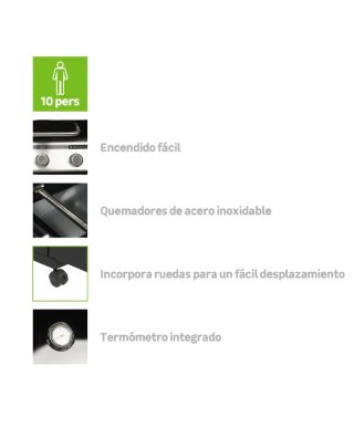 Barbacoa 14 kW 4 Quemadores gas