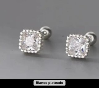Pendientes Circonita Cuadrada Plata 925
