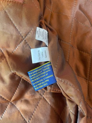 Chaqueta Bomber Cuero Marrón Talla 5XL