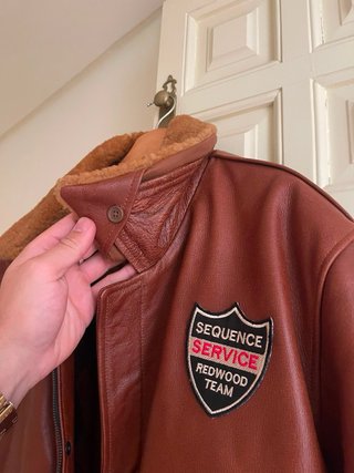 Chaqueta Bomber Cuero Marrón Talla 5XL