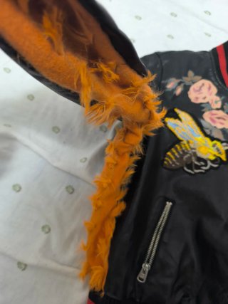 Chaqueta Bomber Negra Flores y Pájaros