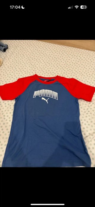 Camiseta Puma Raglán Azul y Roja Talla M
