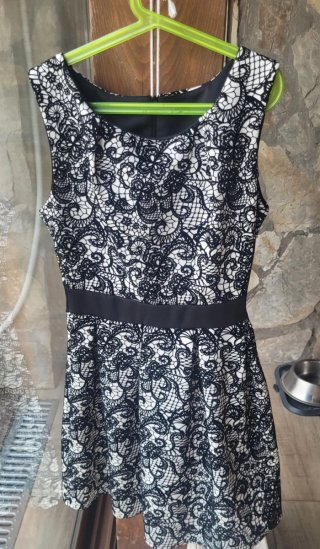 Vestido mujer  negro y blanco