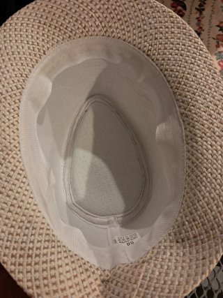 Cappello unisex in carta beige e nero