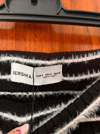 Falda larga Bershka rayas blanco y negro