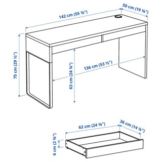 Escritorio Ikea MICKE Blanco Prácticamente nuevo.