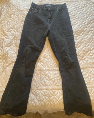 Pantalones campana negros mujer
