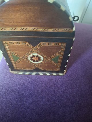 Caja joyero antigua marquetería árabe