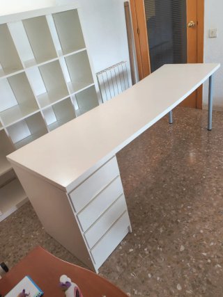 Scrivania Bianca Ikea Lagkapten con Cassettiera