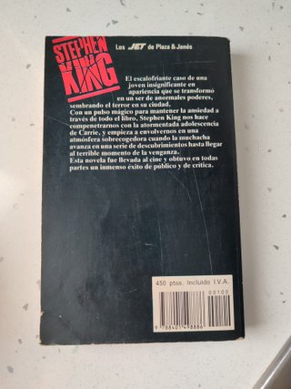 Antiguo Libro Carrie de Stephen king de 1974