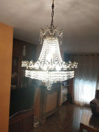 Lampara cristal de estracs y bronce