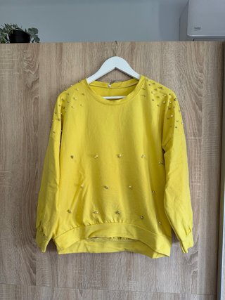 Sudadera amarilla con perlas de mujer talla M