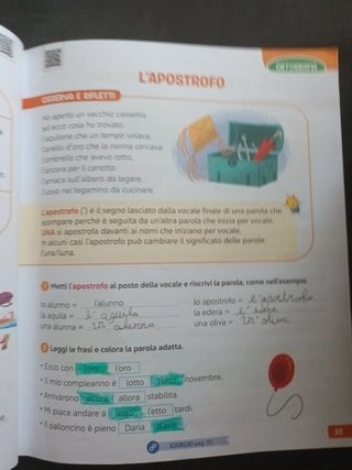 Verde prato, grammatica e scrittura
