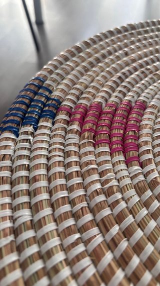Cesto ropa mimbre multicolor