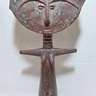 Scultura Africana Legno Akua'ba Ashanti Ghana XX S
