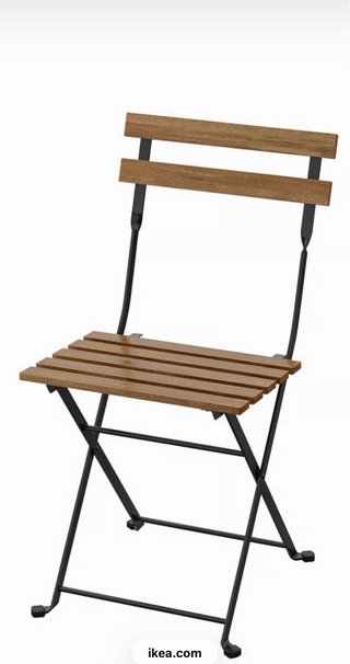 Silla de jardín plegable madera y metal.