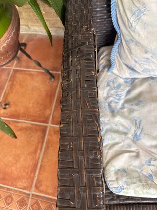 Conjunto de ratán sintético marrón oscuro