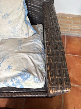 Conjunto de ratán sintético marrón oscuro
