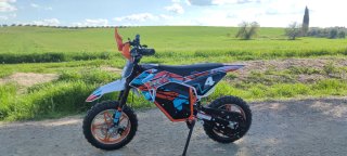 Moto Eléctrica Infantil Motocross Naranja y Blanca
