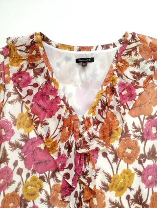 Camisa Massimo Dutti Seda Estampada Talla L