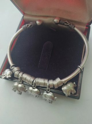 Pulsera Plata Antigua Elefantes