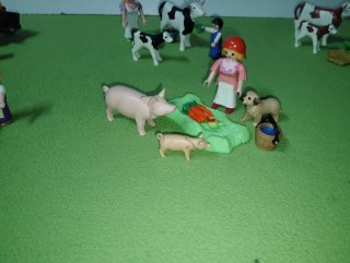 Aldeanas Playmobil con animales