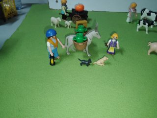 Aldeanas Playmobil con animales