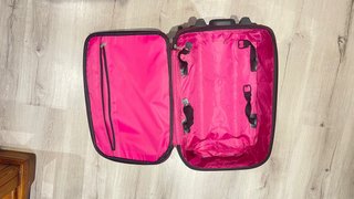 Maleta de cabina granate con estampado