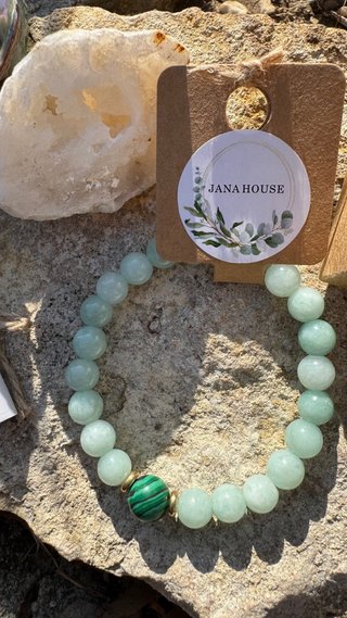 Bracciale Avventurina Verde e Malachite 8mm