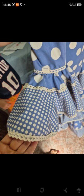 Vestido Flamenca Lunares Azul