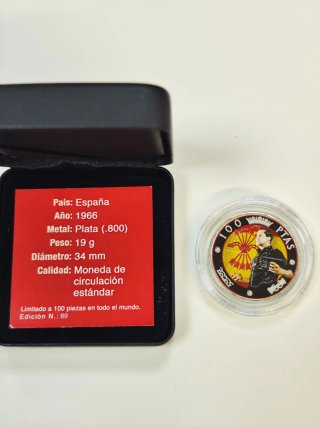 Moneda Plata Francisco Franco 100 PTAS 1966