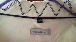 Camisa Angelo Litrico Blanca Hombros Rayas