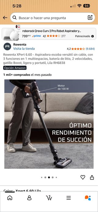 Aspiradora Rowenta XPert 6.60 Lila