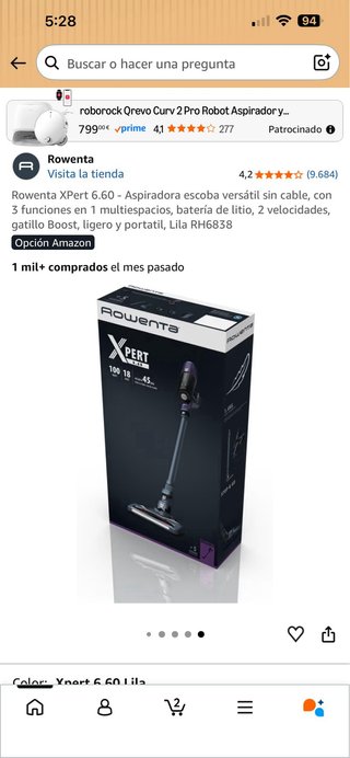 Aspiradora Rowenta XPert 6.60 Lila