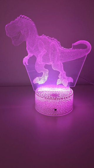 Lámpara LED 3D Dinosaurio
