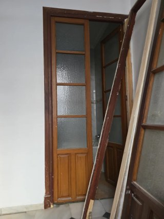 Puertas de madera con cristal