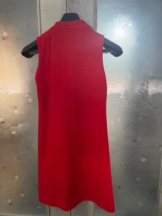 Vestido Lacoste Chemise Rojo Sin Mangas