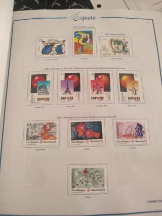 Álbum de sellos España 1984 al 1992