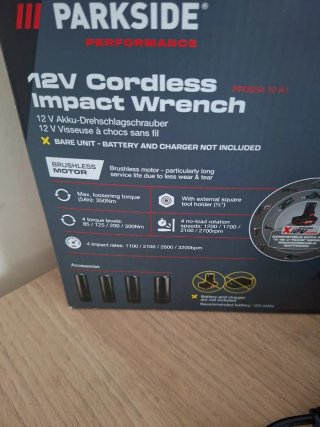 Llave impacto Parkside 12V Performance 350Nm