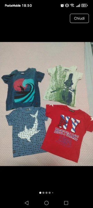 Set 4 magliette bimbo 2 anni