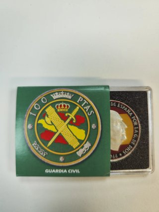 Moneda Guardia Civil 100 PTAS Plata