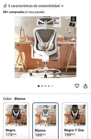 Silla de oficina ergonómica gris y blanca