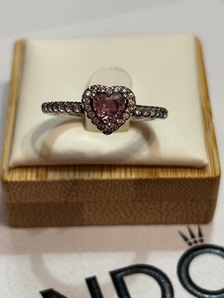Conjunto Pandora Corazón Rosa Plata