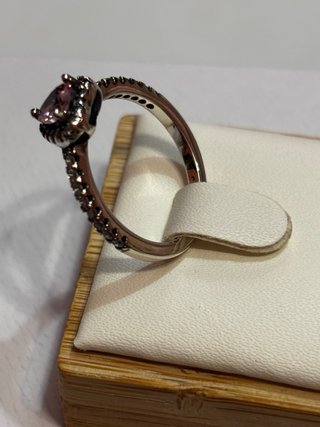 Conjunto Pandora Corazón Rosa Plata