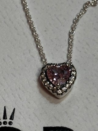 Conjunto Pandora Corazón Rosa Plata