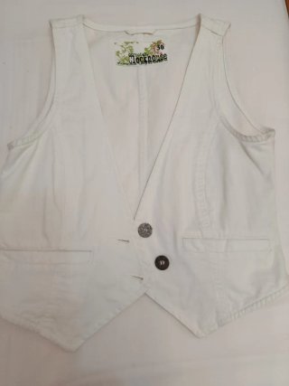 Chaleco vaquero blanco