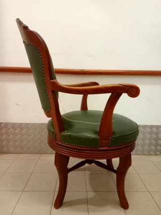 Antigua Silla de Escritorio, Giratoria 360°,Madera