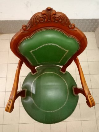 Antigua Silla de Escritorio, Giratoria 360°,Madera